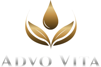 Advo Vita logo in gold on transparent background